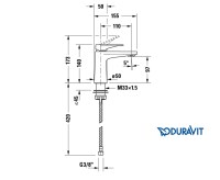 MEDIDAS MONOMANDO LAVABO TULUM DURAVIT